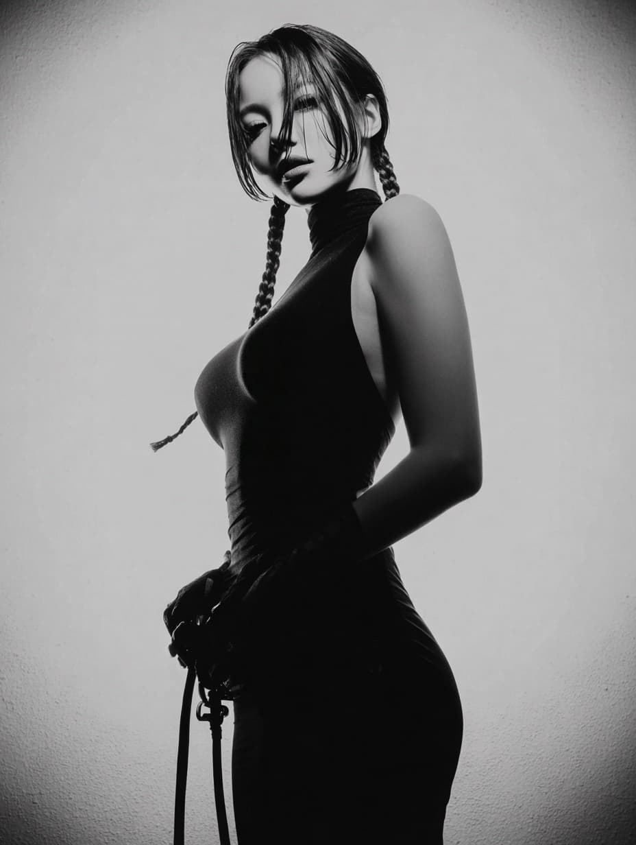 Black and white portrait photography