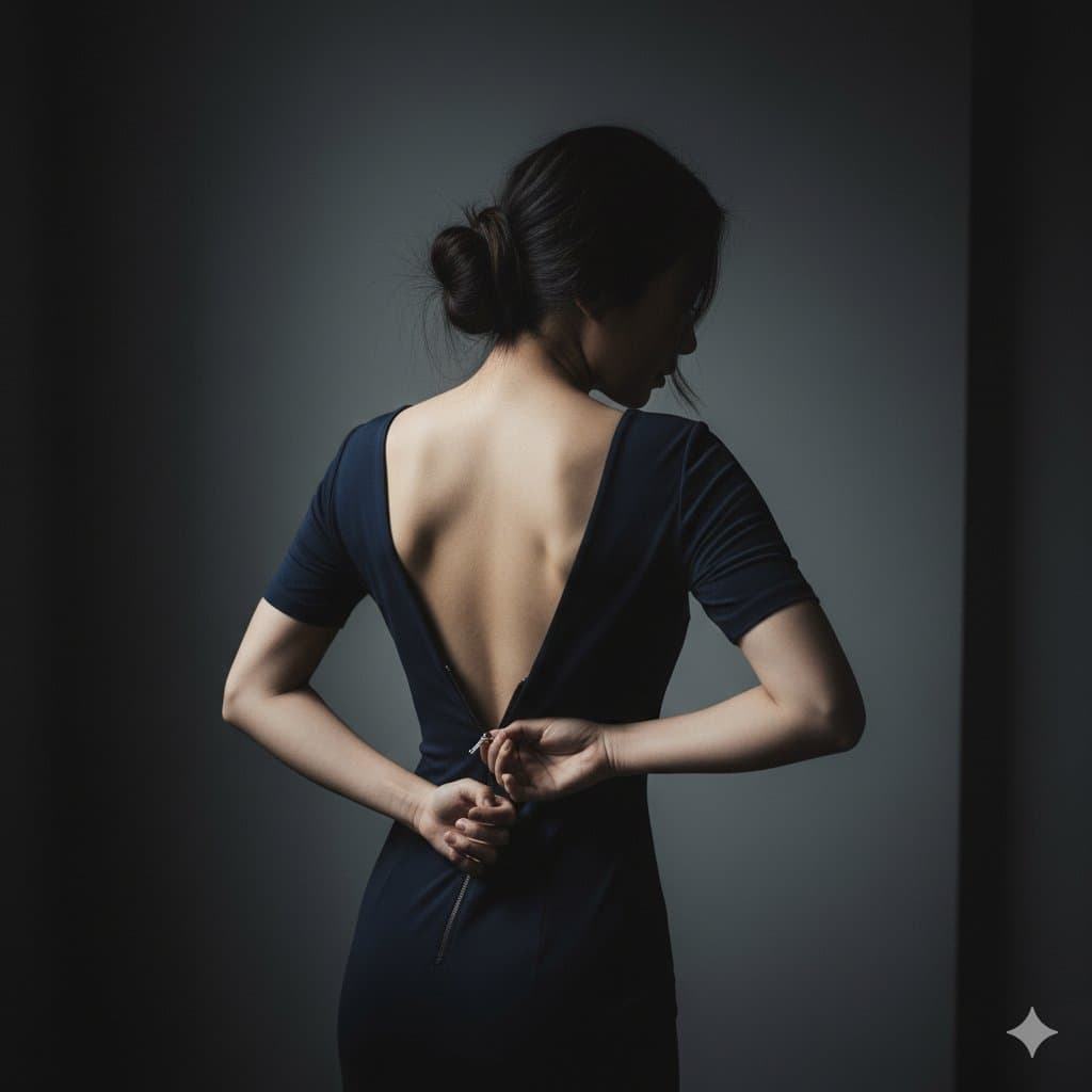 A girl changing clothes
