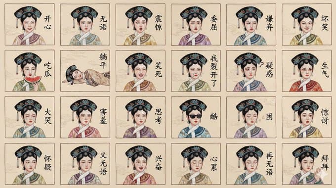 Embroidered Emoji Stickers in Suzhou Style