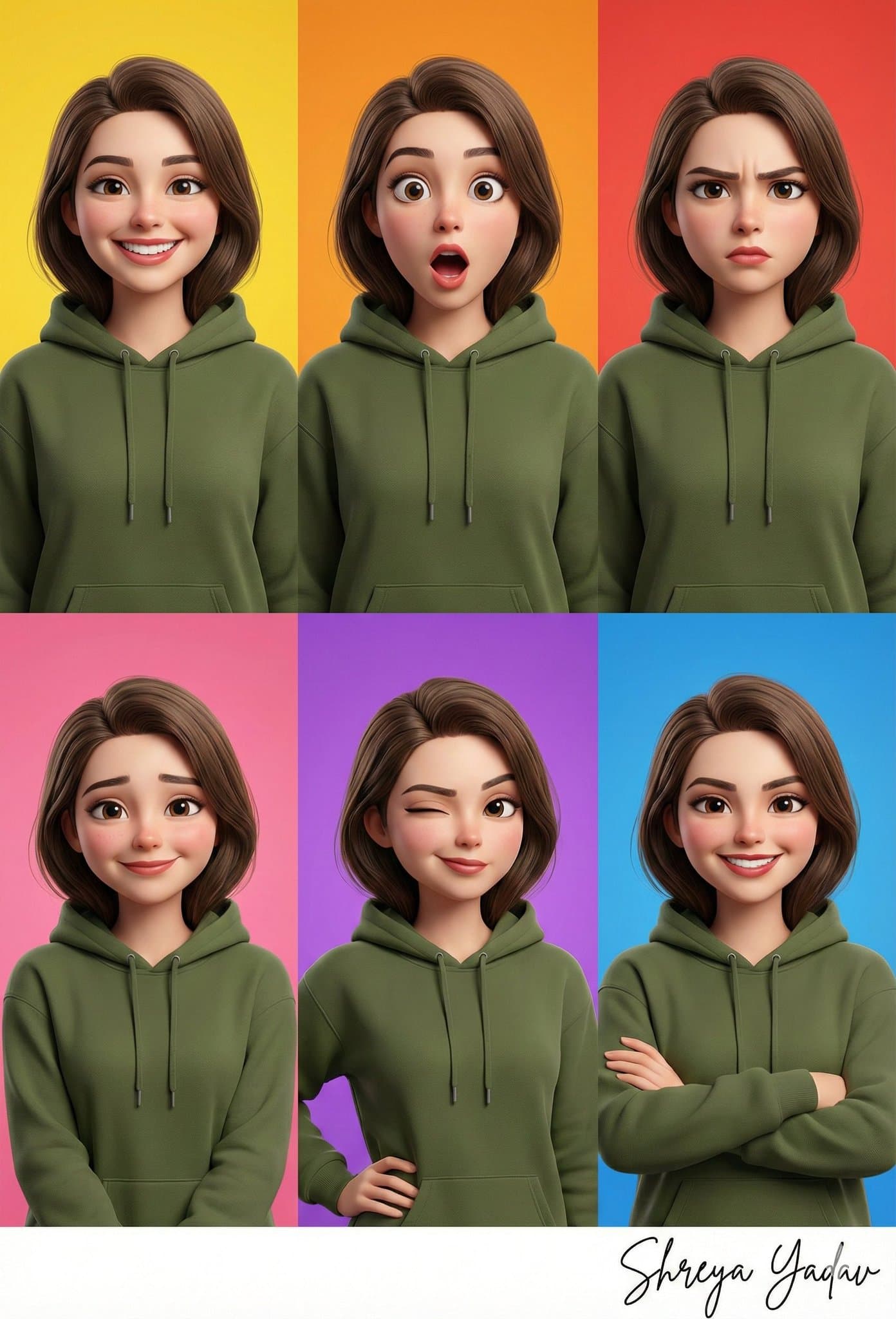 One Face, Six Emotions