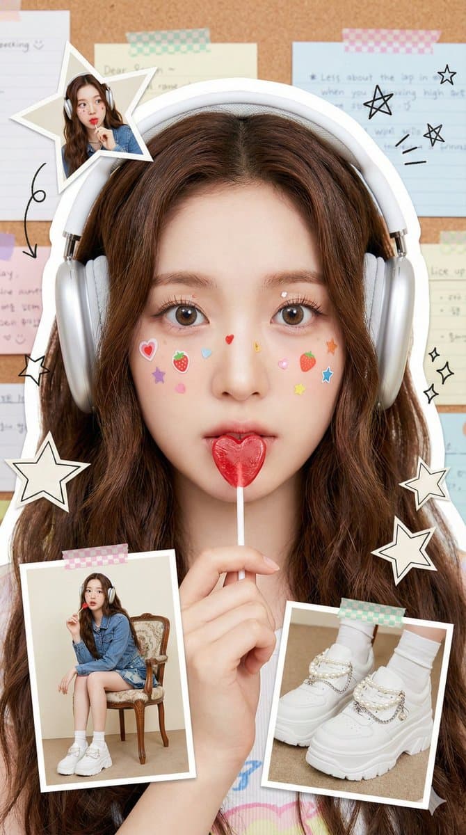 A playful and chic portrait collage