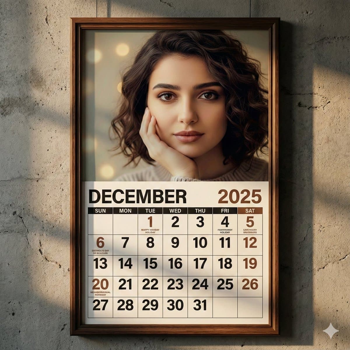 A realistic wall calendar