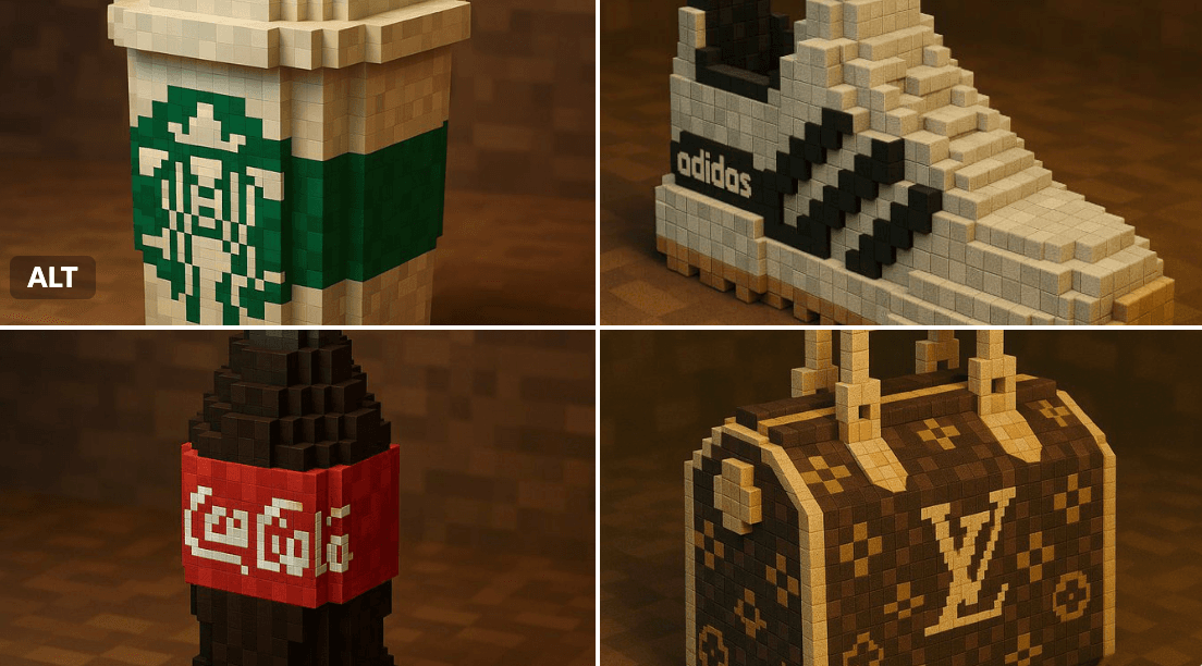 Minecraft-style branding Minecraft-style branding (branding, gaming)