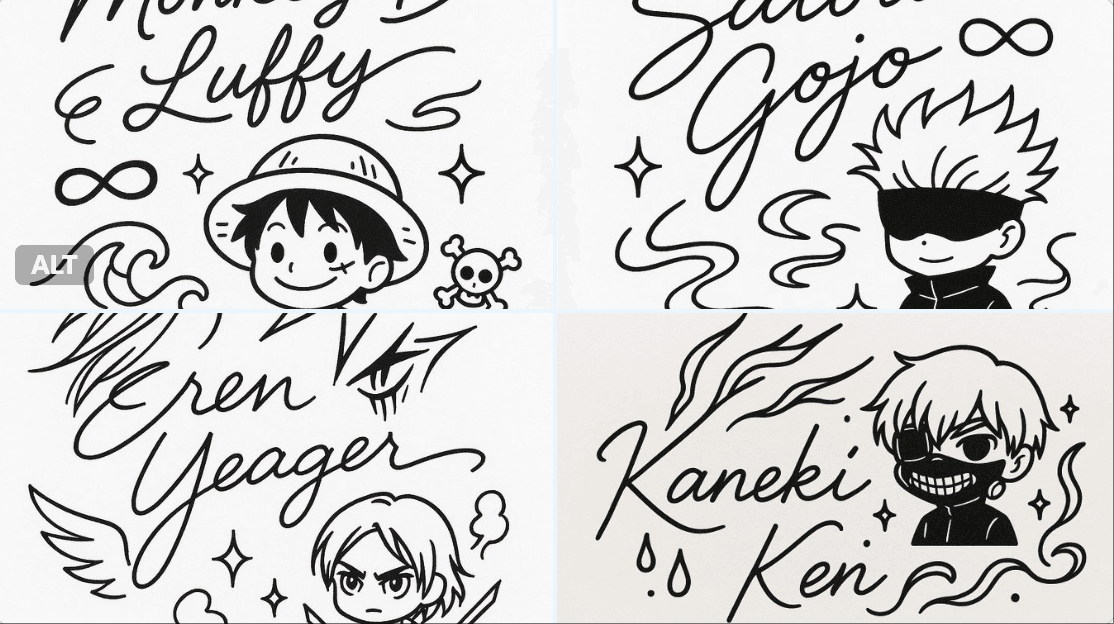 Create anime-style signatures of your beloved characters