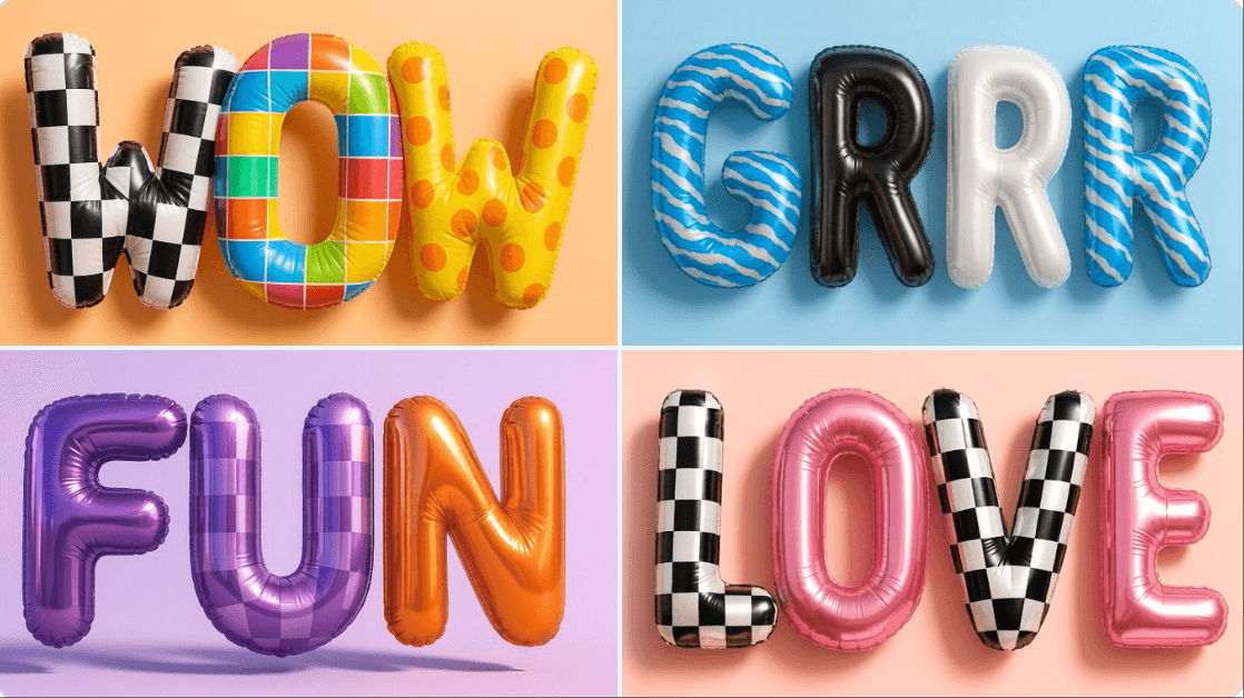 Shape of Birthday Balloon Text