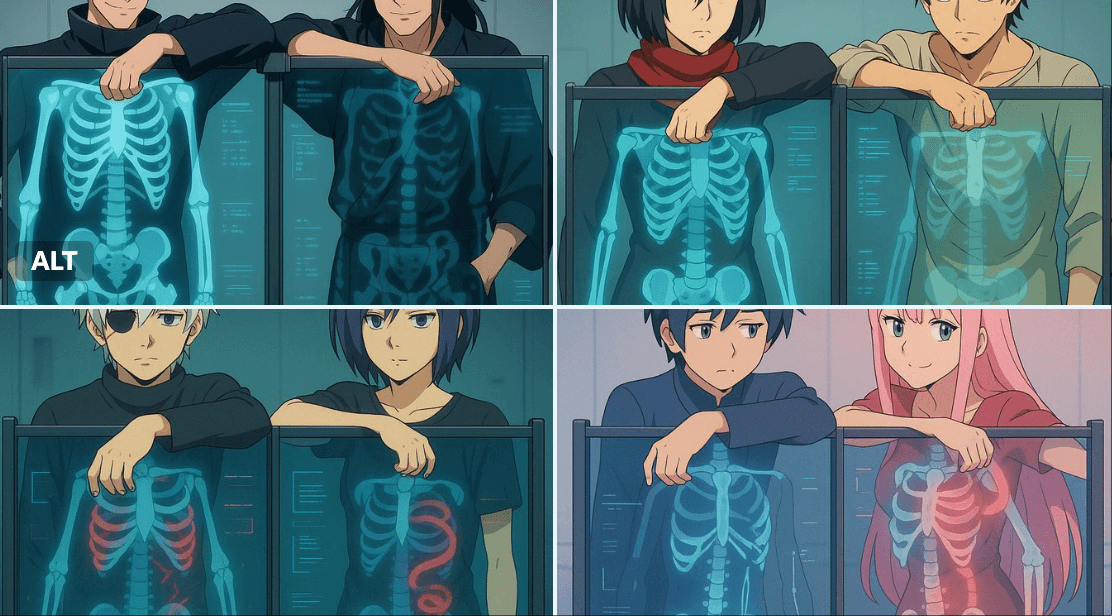 Behind the transparent X-ray scanning panel