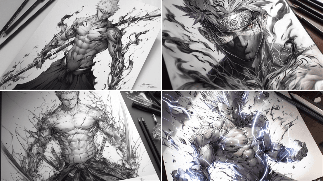 Pencil sketch drawing