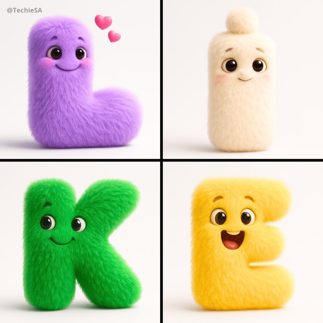 Furry alphabet characters