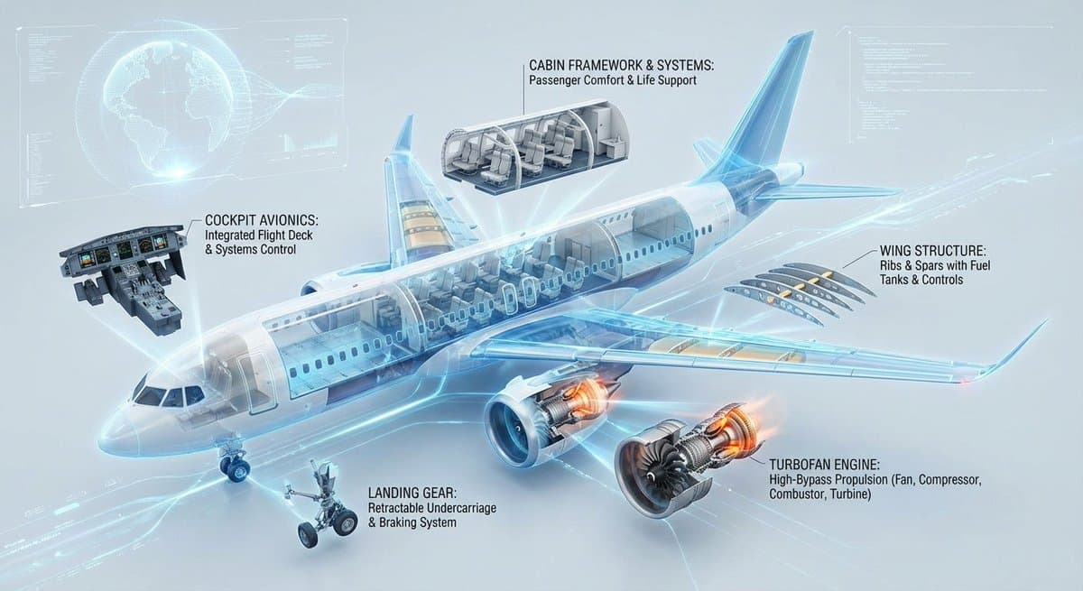 Aircraft 3D Cross-Section Infographic Aircraft 3D Cross-Section Infographic