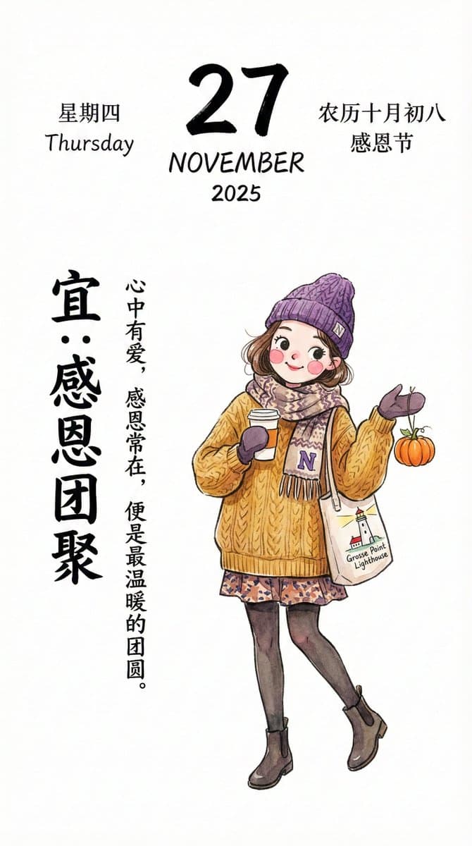 Hand-drawn calendar illustration
