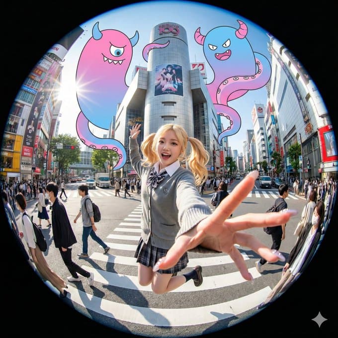 A woman dramatically extends one hand toward the camera.