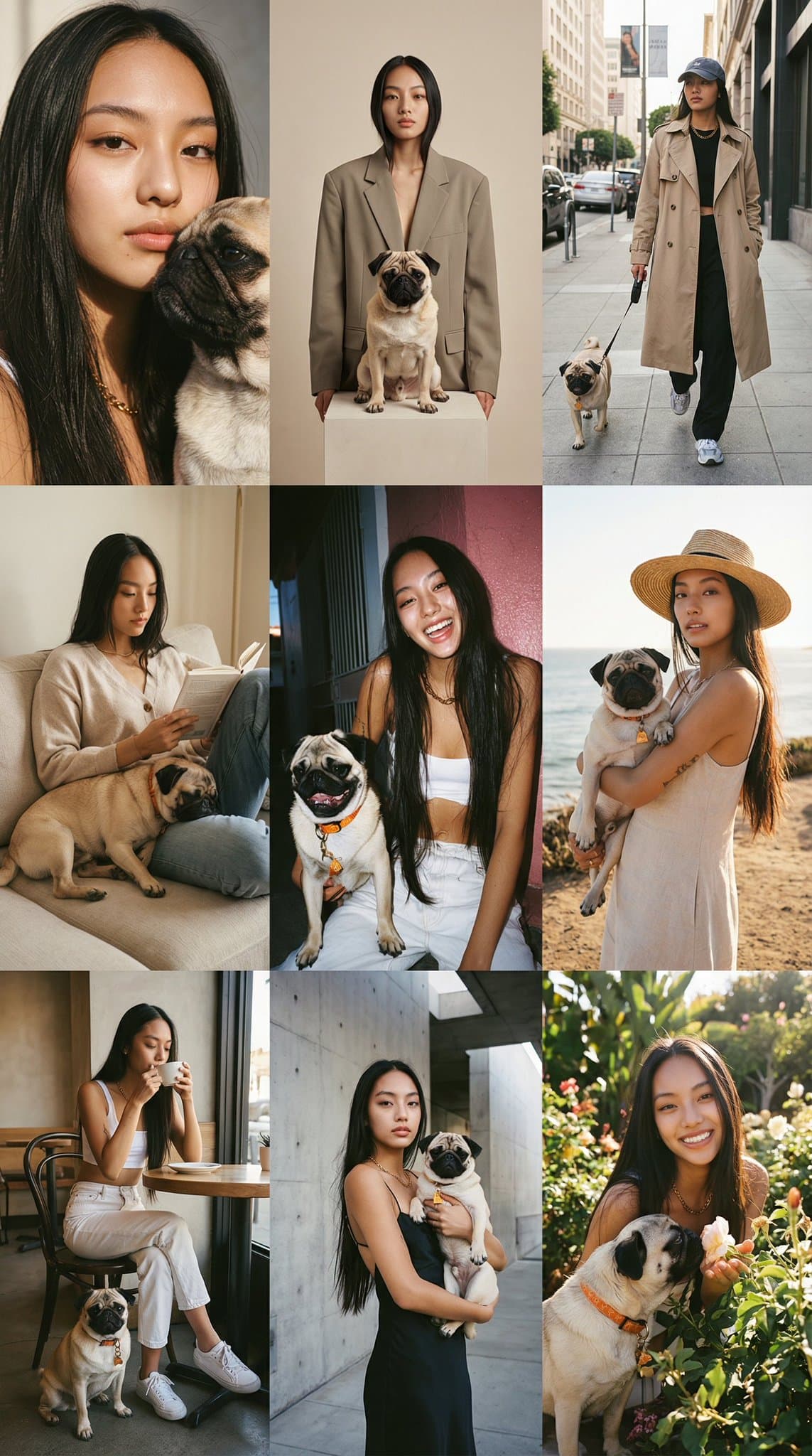 3X3 Collage of Women's Portrait Photos